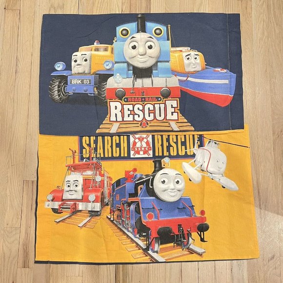 Thomas & Friends Double Sided Pillow Case‎ Search & Rescue Road Rail Lot Of 2 - Picture 1 of 1
